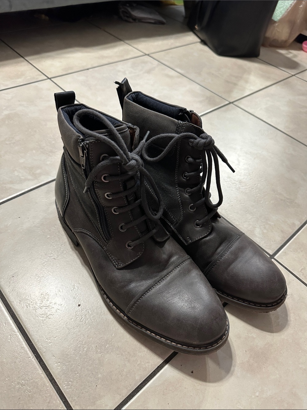 Sonoma Men's Charcoal Lace-Up Ankle Boots